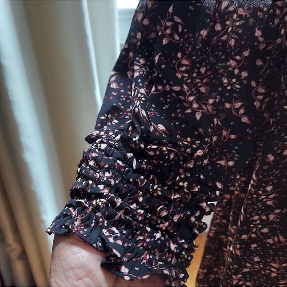 Max Studio Midi Dress Floral Print Smocked Waist Size S - Picture 3 of 7